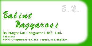 balint magyarosi business card